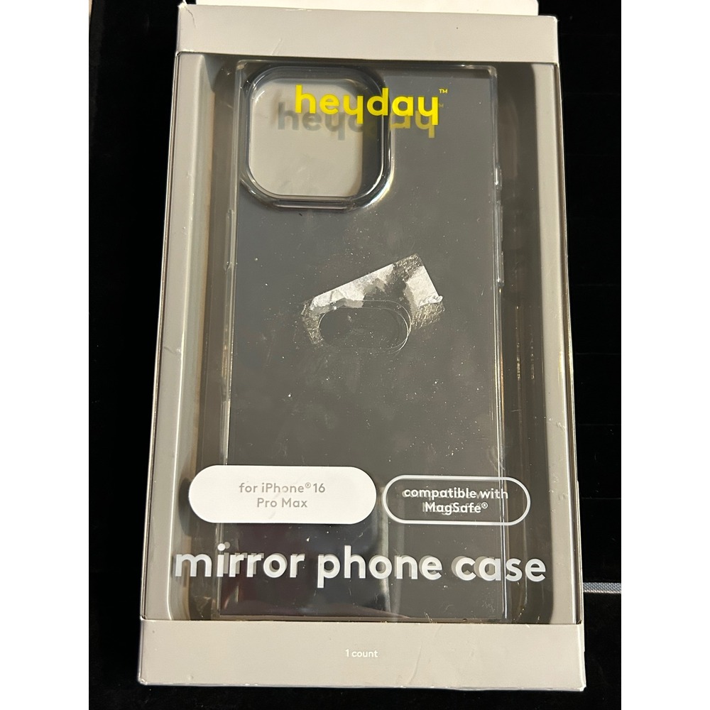 Heyday iPhone 16 Pro Max Mirror Phone Case MagSafe Compatible Silver New